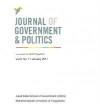 Journal of Government & Politics : Vol 8, No 1 February 2017
